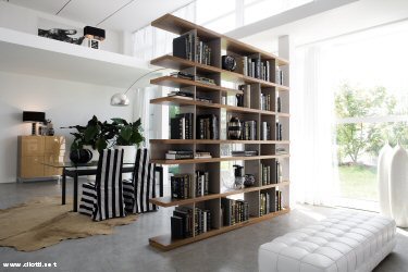 Charlotte libreria bifacciale noce e bianco Tube Avion Le Corbusier tavolo Graphic contenitori